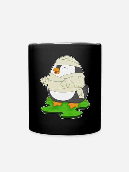 Pinguin Halloween Mumie - Tasse einfarbig - Schwarz