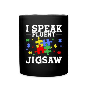 Jigsaw Puzzle Piece Puzzle Lover - Full Colour Mug - black - Front