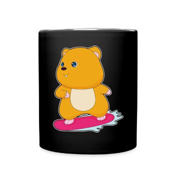 Snowboardeur Hamster Snowboard Sports d’hiver - Mug uni - noir - Devant