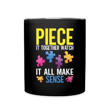 Jigsaw Puzzle Piece Puzzle Lover - Full Colour Mug - black - Front