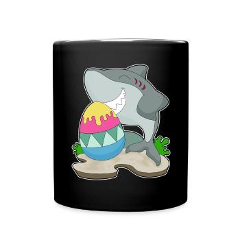Hai Ostern Osterei - Tasse einfarbig - Schwarz - Vorne