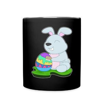 Hase Ostern Osterei - Tasse einfarbig - Schwarz - Vorne