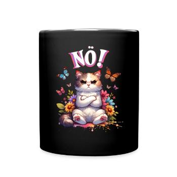 Chat drôle de dire non ! Pour les amoureux des chats - Mug uni - noir - Devant