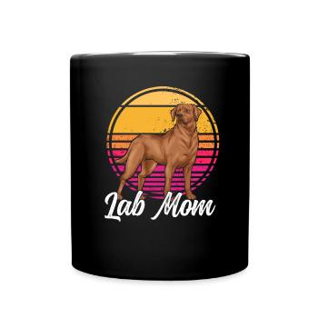 Fuchsroter Labrador Retriever Fox Red Labrador - Tasse einfarbig - Schwarz - Vorne