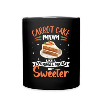 Witziger Karottenkuchen Spruch - Tasse einfarbig - Schwarz - Vorne