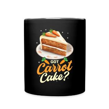 Witziger Karottenkuchen Spruch - Tasse einfarbig - Schwarz - Vorne