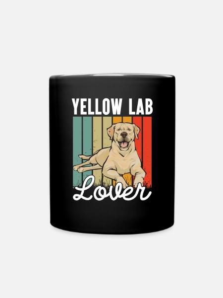 Gelber Labrador Retriever - Tasse einfarbig - Schwarz