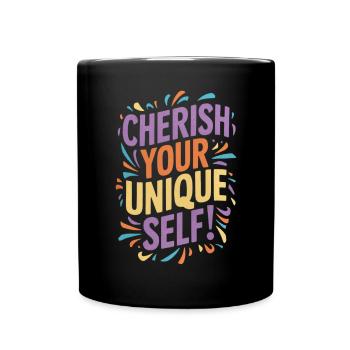 Chérissez votre message unique - Mug uni - noir - Devant