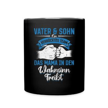 Vater & Sohn Gemeinsam stark & urkomisch - Tasse einfarbig - Schwarz - Vorne