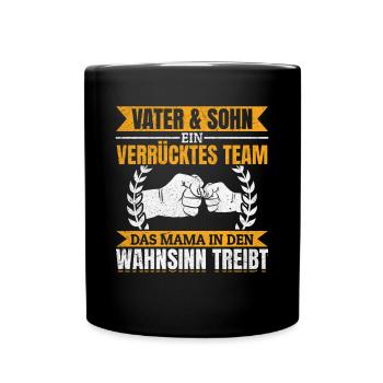 Vater & Sohn Gemeinsam stark & urkomisch - Tasse einfarbig - Schwarz - Vorne