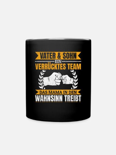 Vater & Sohn Gemeinsam stark & urkomisch - Tasse einfarbig - Schwarz
