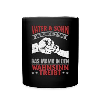 Vater & Sohn Gemeinsam stark & urkomisch - Tasse einfarbig - Schwarz - Vorne
