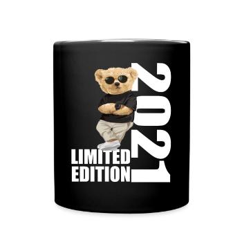 Limited Edition 2021 Bär Bären Geburtstag 2021 - Tasse einfarbig - Schwarz - Vorne