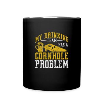 Cornhole - Tasse einfarbig - Schwarz - Vorne