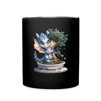 Dragon Bonsaï Japonais Kawaii - Mug uni - noir - Devant