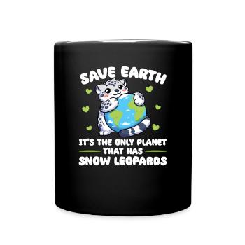 Is the only planet with snow leopard Earth - Full Colour Mug - black - Front