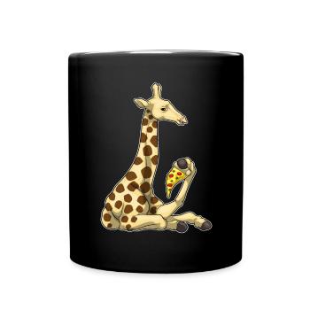 Giraffe Pizza - Full Colour Mug - black - Front