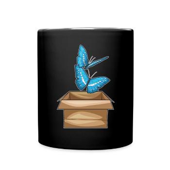 Carton papillon - Mug uni - noir - Devant