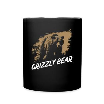 Grizzli Ours brun - Mug uni - noir - Devant