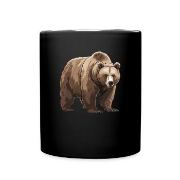 Grizzly Bear Brown Bear - Full Colour Mug - black - Front