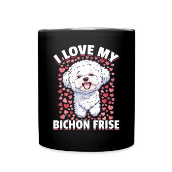 Bichon Frise Dog Breed I Love my Bichon Frise - Full Colour Mug - black - Front