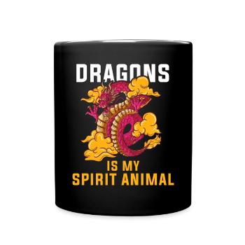 T-shirt Dragon Conte de fées Dragon Kanji japonais - Mug uni - noir - Devant