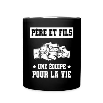Coup de point vater und sohn duo mann papa - Tasse einfarbig - Schwarz - Vorne