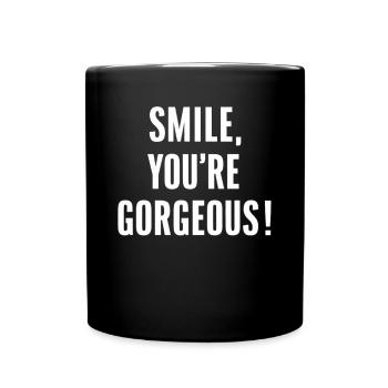 Smile You're Beautiful Motivation - Full Colour Mug - black - Front