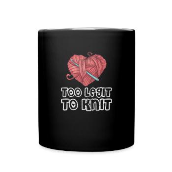 Crochet Knitting - Full Colour Mug - black - Front