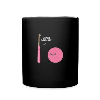 Crochet Knitting Sewing Seamstress Gift - Full Colour Mug - black - Front