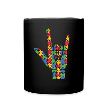 Autismus Awareness Day Autist Geschenk - Tasse einfarbig - Schwarz - Vorne