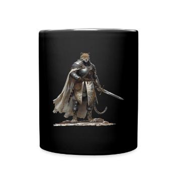 Jaguar Ritter Mittelalter - Tasse einfarbig - Schwarz - Vorne