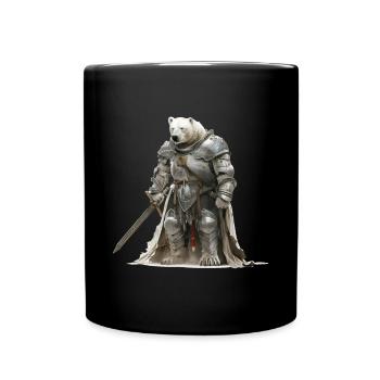 Polar Bear Knight Middle Ages - Full Colour Mug - black - Front