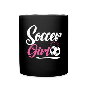 Soccer Girl Teen Soccer Lover Player - Full Colour Mug - black - Front