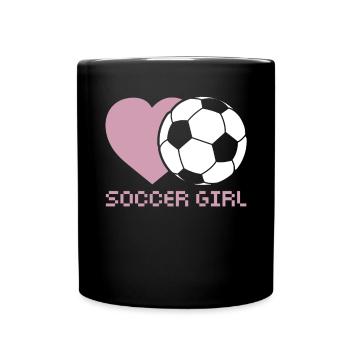 Soccer Girl Teen Soccer Lover Player - Full Colour Mug - black - Front