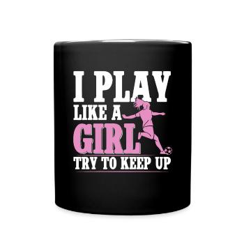 Soccer Girl Teen Soccer Lover Player - Full Colour Mug - black - Front