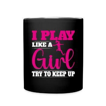 Soccer Girl Teen Soccer Lover Player - Full Colour Mug - black - Front