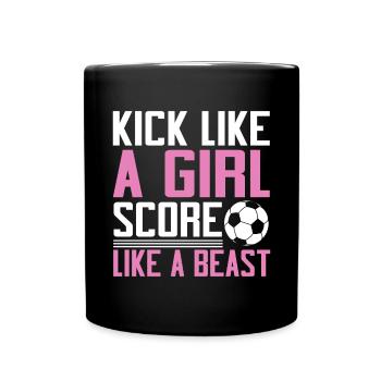 Soccer Girl Teen Soccer Lover Player - Full Colour Mug - black - Front