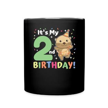 Loutre pour les enfants de 2 ans - Mug uni - noir - Devant