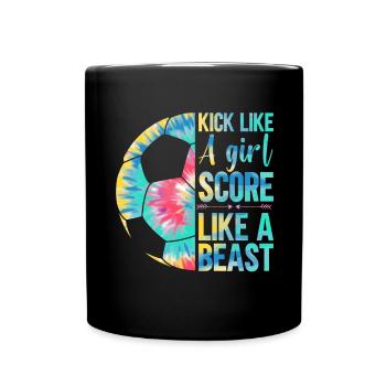 Soccer Girl Teen Soccer Lover Player - Full Colour Mug - black - Front