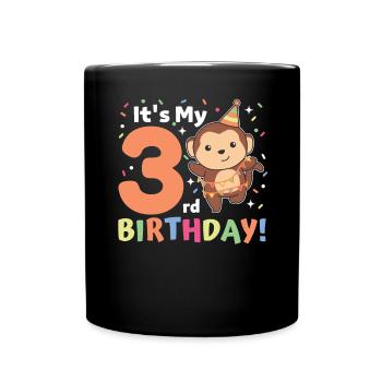 Singe pour les enfants de 3 ans de 3 ans - Mug uni - noir - Devant