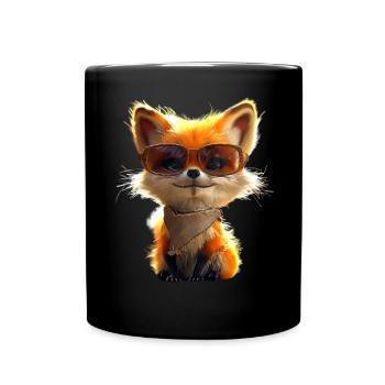 Renard J’aime les renards Renard roux Renard mignon sauvage - Mug uni - noir - Devant