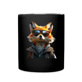 Renard J’aime les renards Renard roux Renard mignon sauvage - Mug uni - noir - Devant