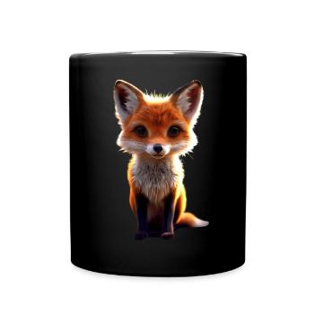 Renard J’aime les renards Renard roux Renard mignon sauvage - Mug uni - noir - Devant