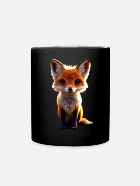 Renard J’aime les renards Renard roux Renard mignon sauvage - Mug uni - noir