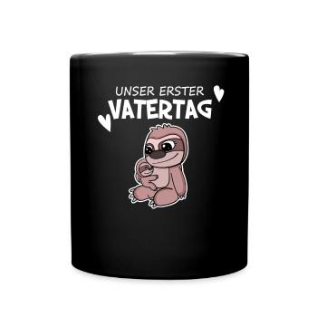 Vatertag Motiv - erster Vatertag Geschenk - Tasse einfarbig - Schwarz - Vorne
