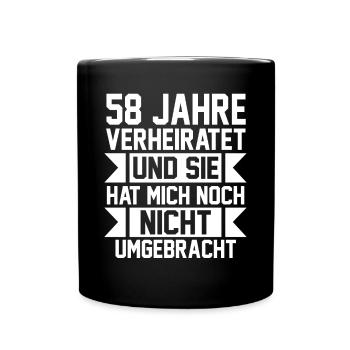 Marriage Angel Wedding 58 Years Married Wedding - Full Colour Mug - black - Front