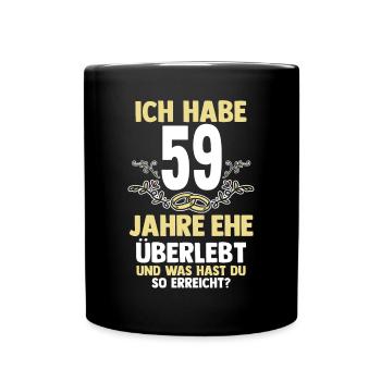 Ehe Gezeitenhochzeit 59 Jahre Verheiratet Hochzeit - Tasse einfarbig - Schwarz - Vorne