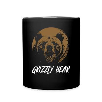 Grizzli Ours brun - Mug uni - noir - Devant