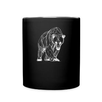 Grizzlybär Braunbär - Tasse einfarbig - Schwarz - Vorne